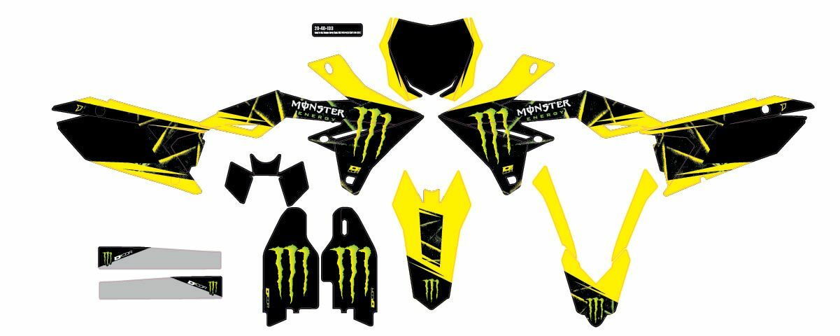Cmplt Kit Monster Energy Slash White Bg