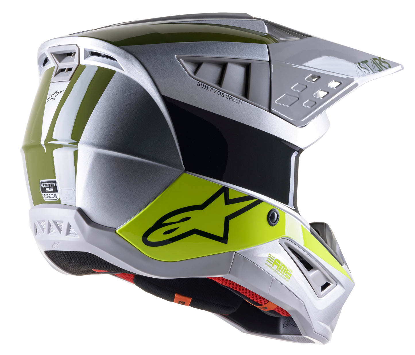 S M5 Bond Helmet Slvr/Ylw Fluo/Mltry Grn 2x
