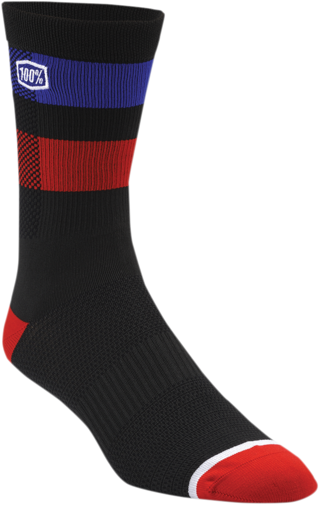 100% Flow Performance Socks - Black - Large/XL Size