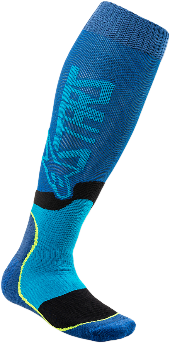 ALPINESTARS MX Plus-2 Socks - Black/Cyan - Medium 4701920-707-M
