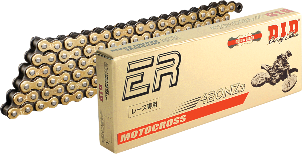 DID 420 NZ3 - High-Performance Motorcycle Chain - 120 Links - Gold 420NZ3G120RB