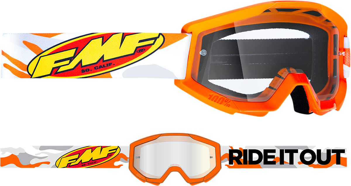FMF PowerCore Goggles - Assault - Gray - Clear F-50050-00002