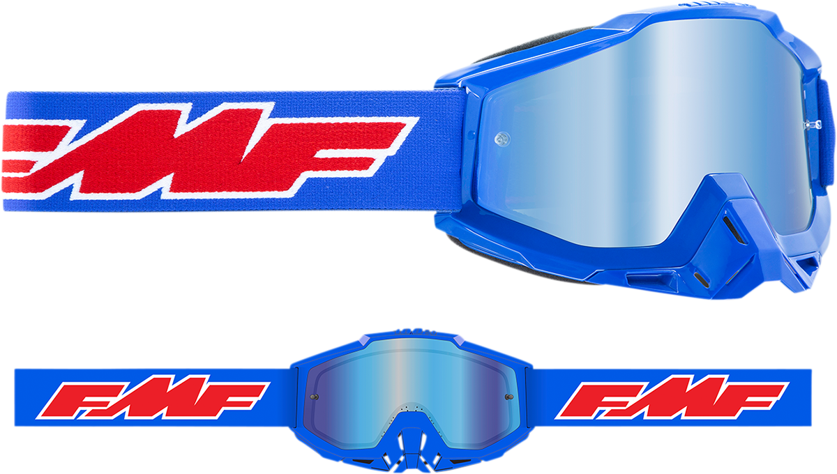 FMF Youth PowerBomb Goggles - Rocket - Blue - Blue Mirror F-50048-00002