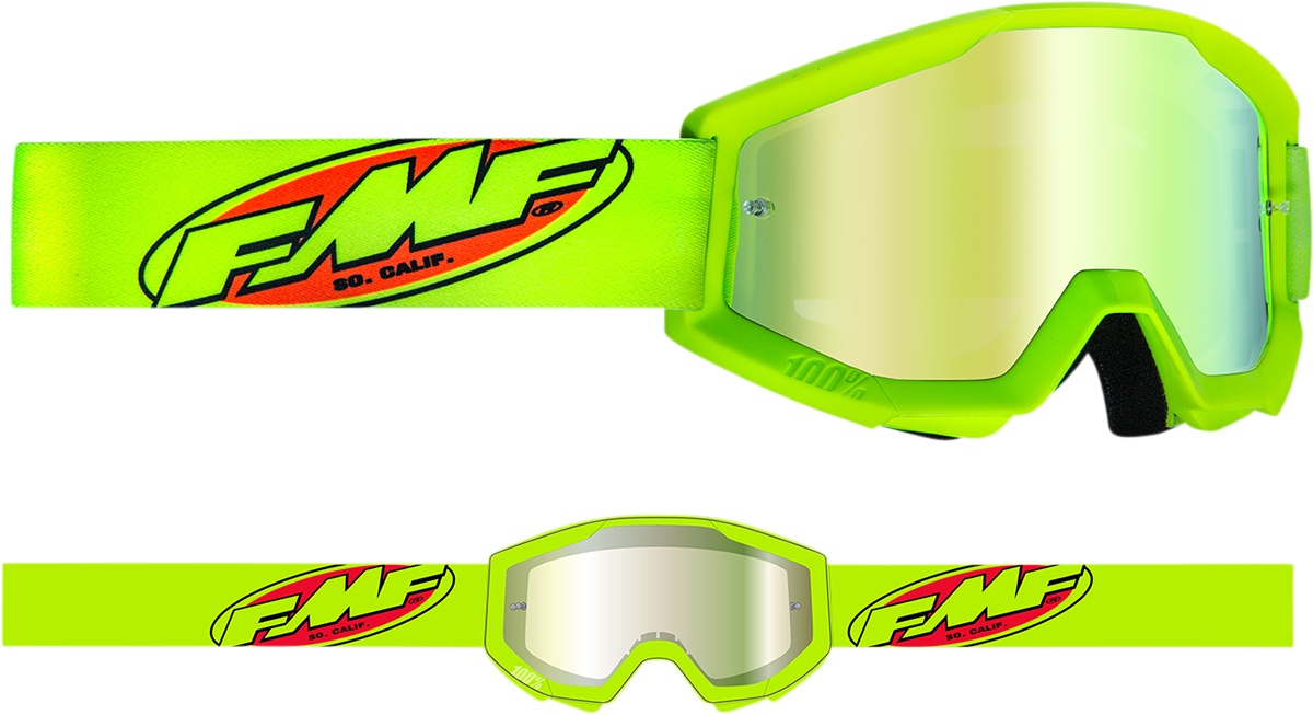 FMF Youth PowerCore Goggles - Core - Yellow - Gold Mirror F-50055-00003