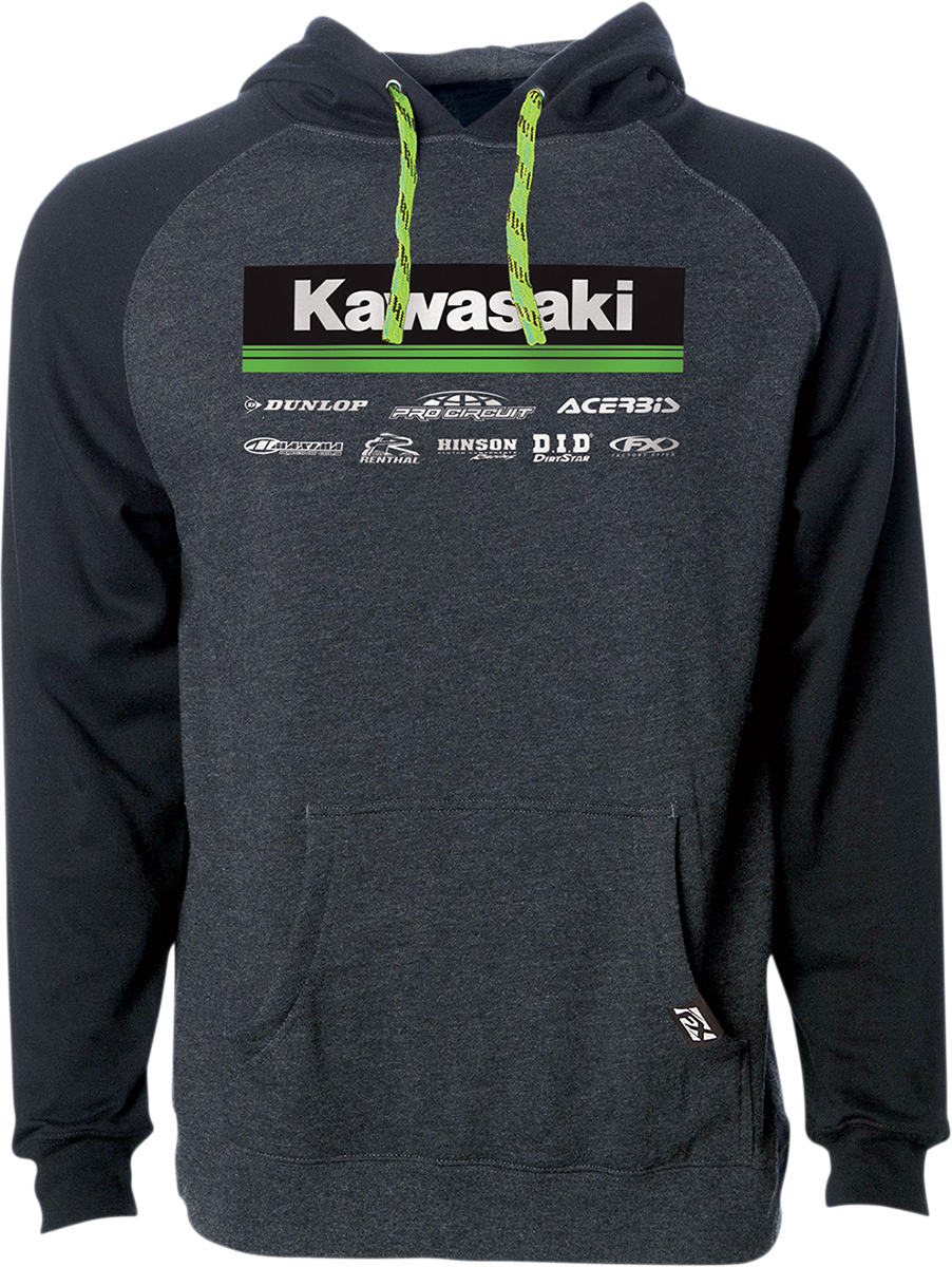 Factory Effex Kawasaki 21 Racewear Hoodie Charcoal Black XL 24 88126