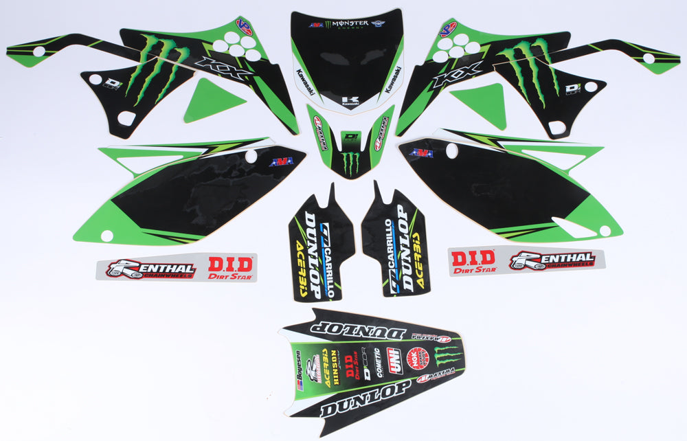 Complete Kit 16 Monster Kaw Kxf 250 09 12 Blk Bg