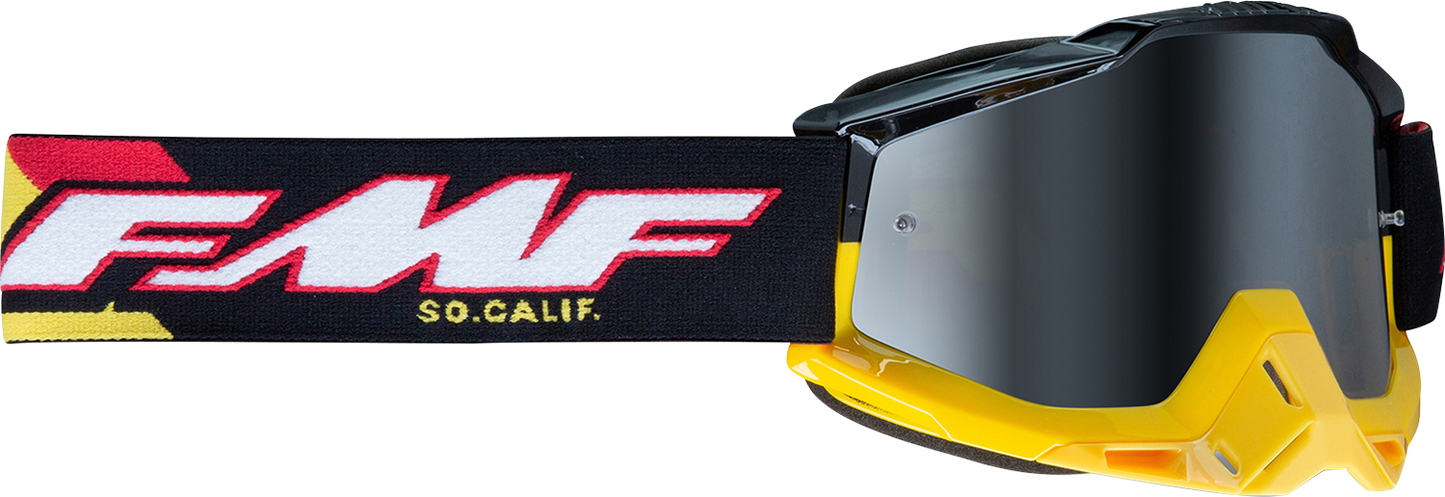 FMF PowerBomb Goggles - Speedway - Black/Yellow/Red/White - Silver Mirror F-50037-00013