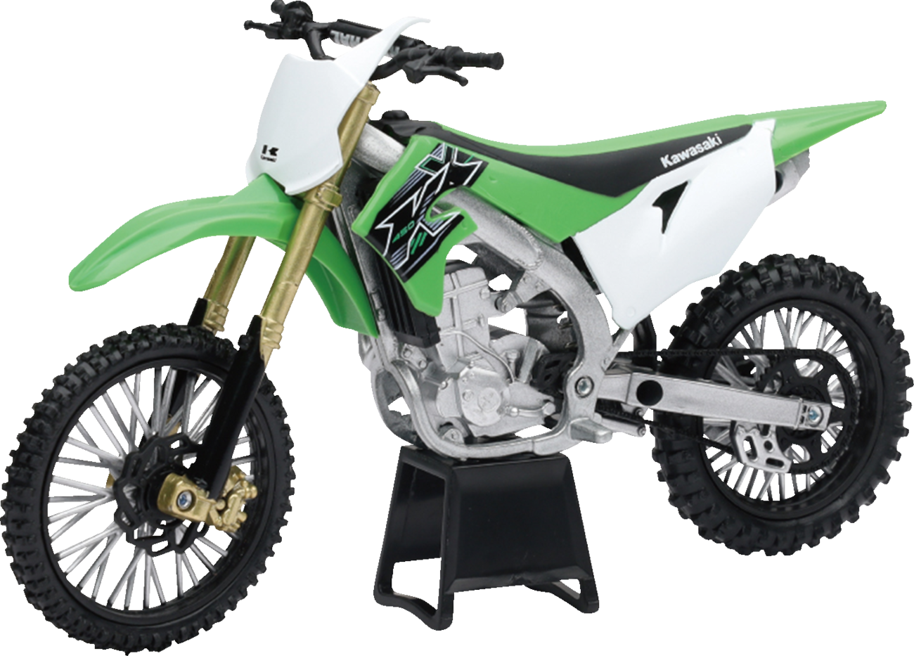 New Ray Toys Kawasaki KX 450F 2019 Dirt Bike - 1:12 Scale - Green/White/Black 58103