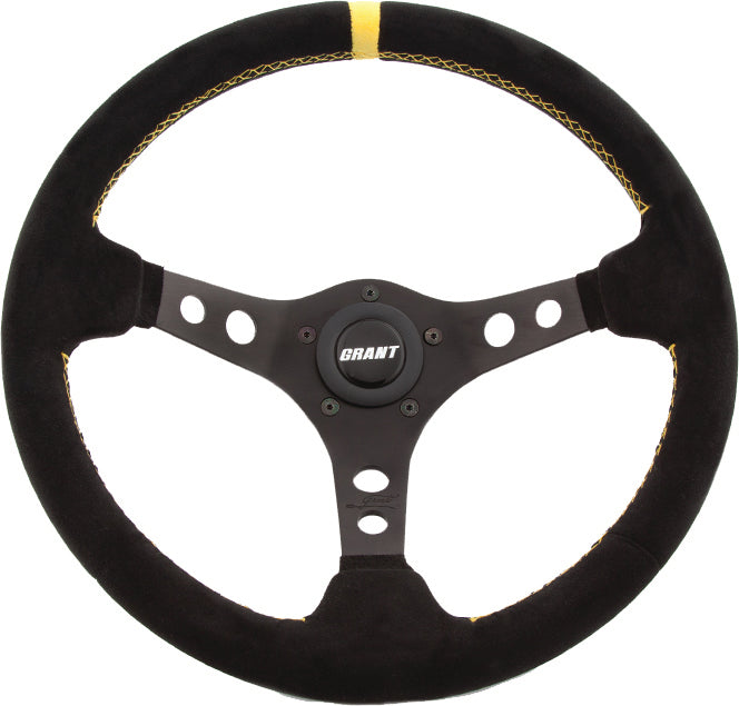 Suede Series Steering Wheel Black/Yellow