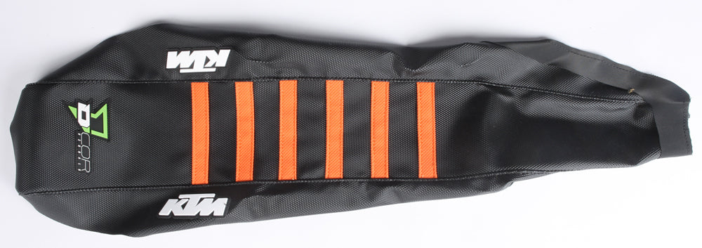Seat Cover Black/Orange W/Ribs