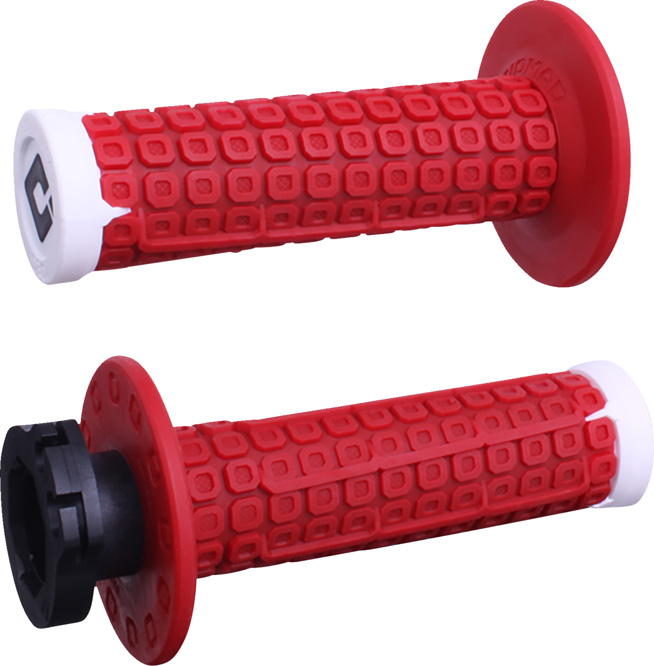 ODI Nomad Lock-On Grips - Off-Road - Red/White/Silver H36NDRW