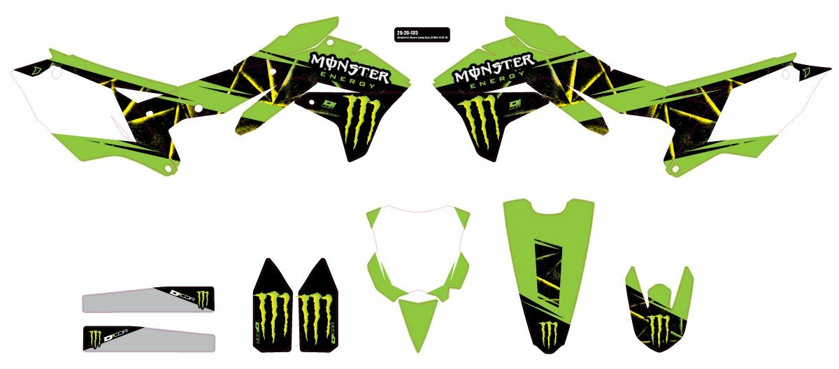 Cmplt Kit Monster Energy Slash White Bg