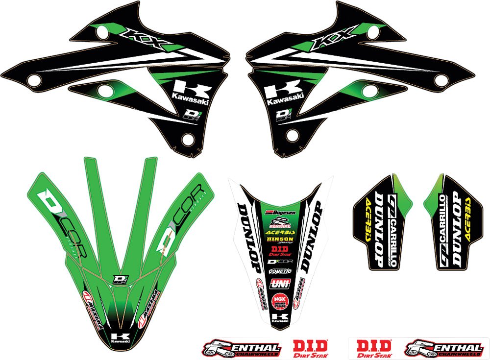 2014 Monster Energy Kawasaki Team Green Graphics/Trim Kit