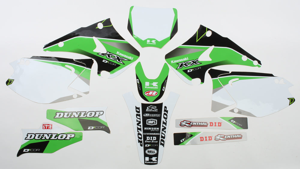 Kawasaki Raceline Graphics Complete Kit White