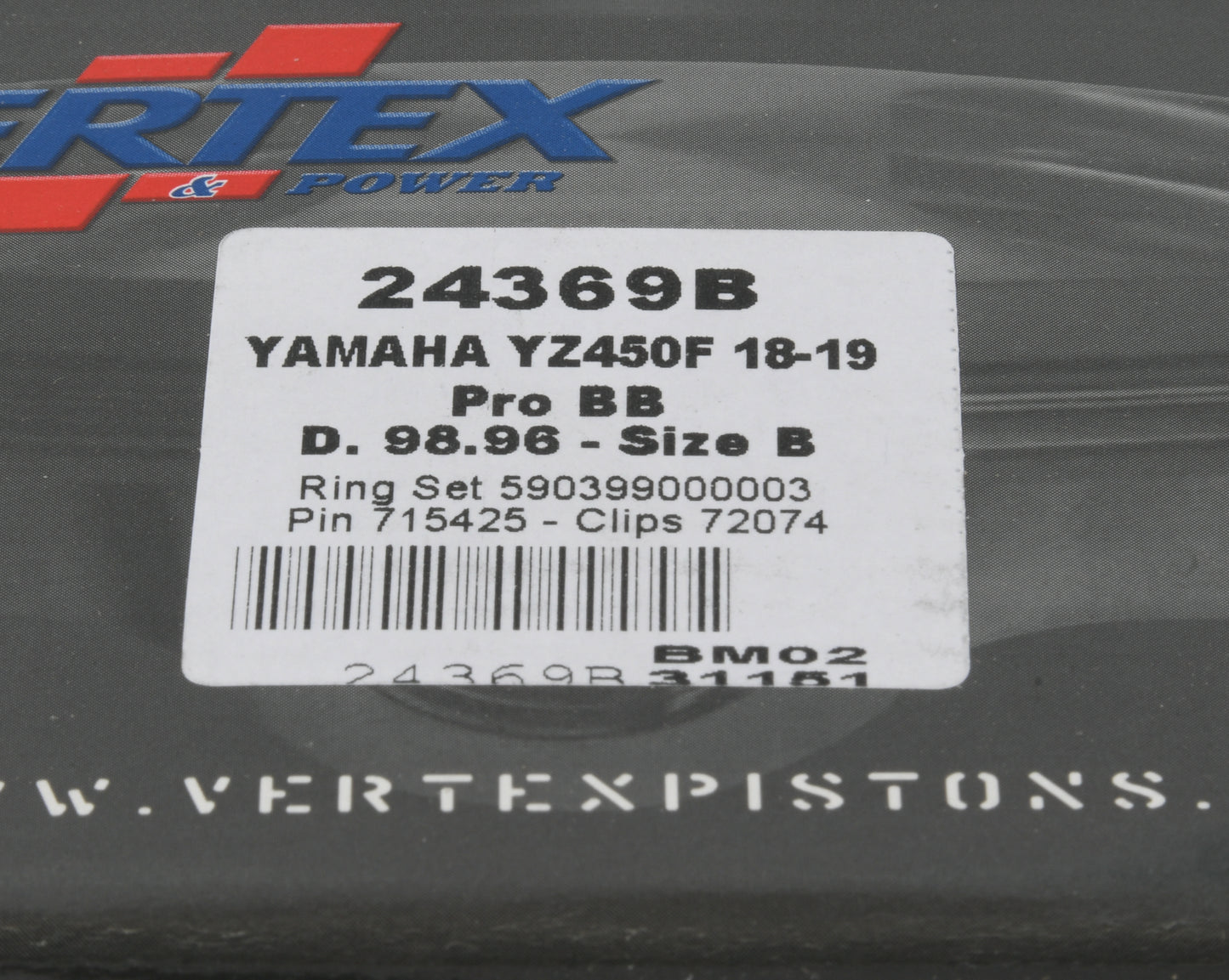 Piston Kit Bb Forged 98.96/+2.00 12.8:1 Yam