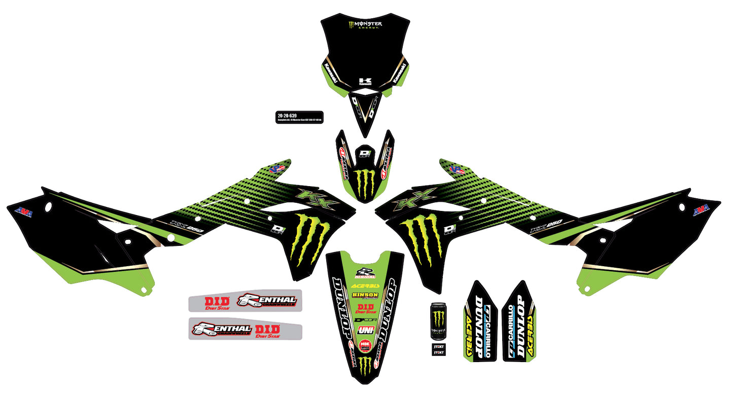 Complete Kit 19 Monster Kaw Kxf 250 Black Bg