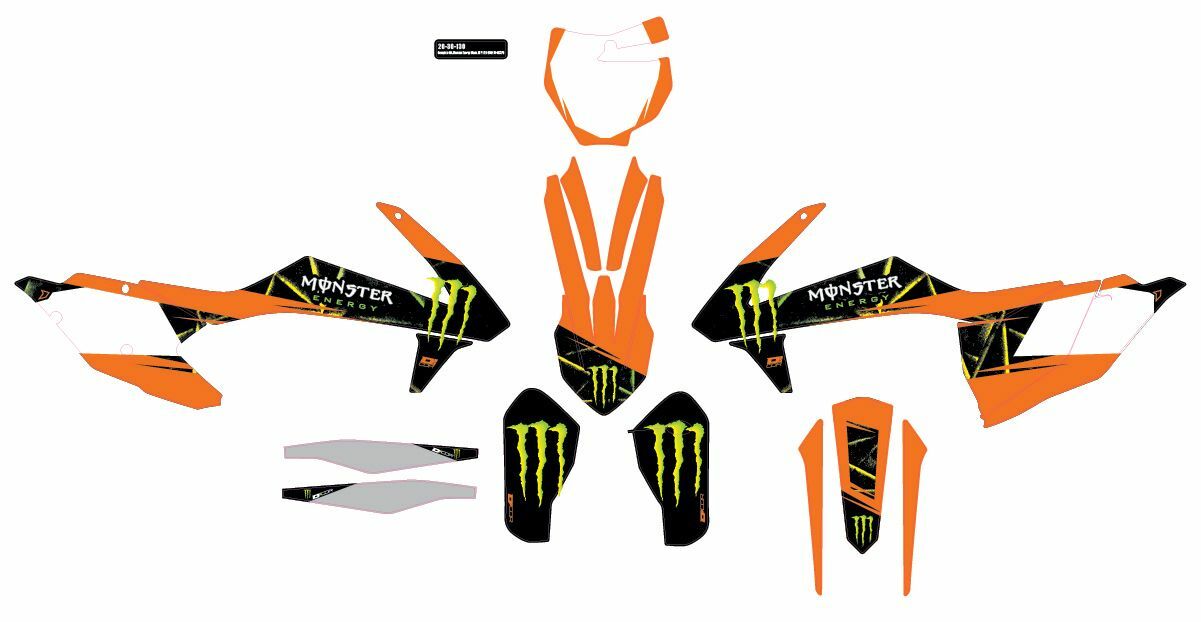 Cmplt Kit Monster Energy Slash White Bg