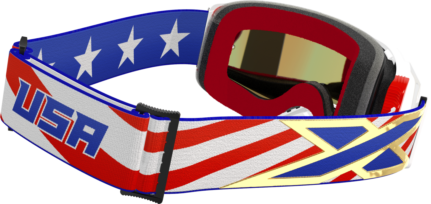 Lucid Goggle Usa Stars And Stripes Gold Mirror Lens