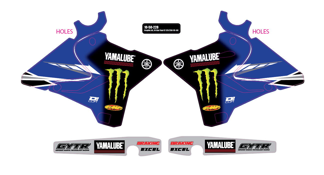 2018 Star Yamaha Yz 125/250 '15 18 Graphic Kit