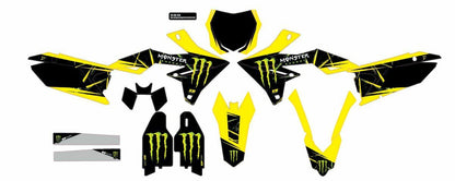 Cmplt Kit Monster Energy Slash White Bg