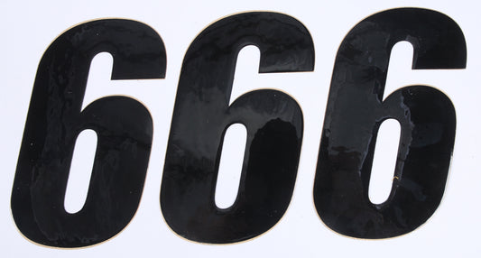 Number 6 Black 6" 3/Pk