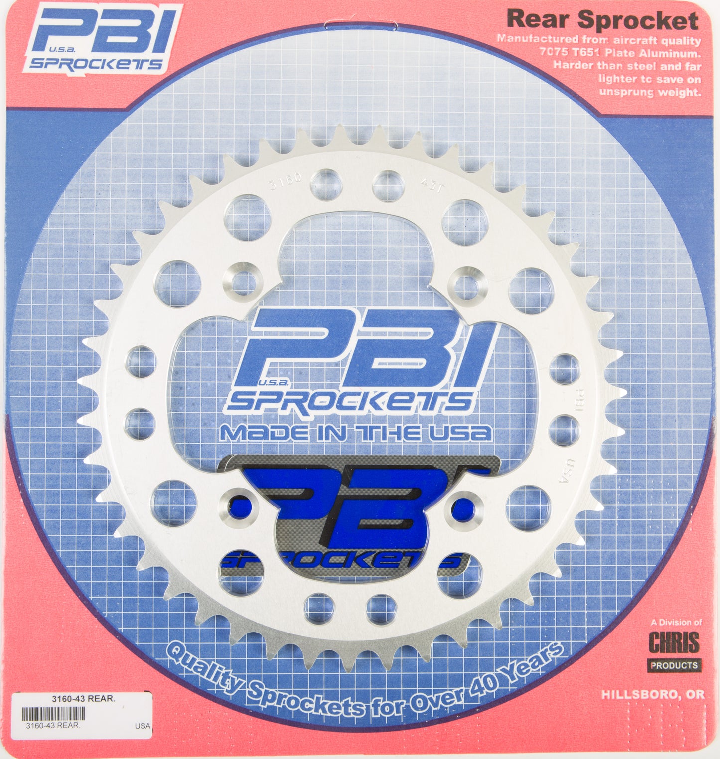 Rear Sprocket Aluminum 43t 520 Hon