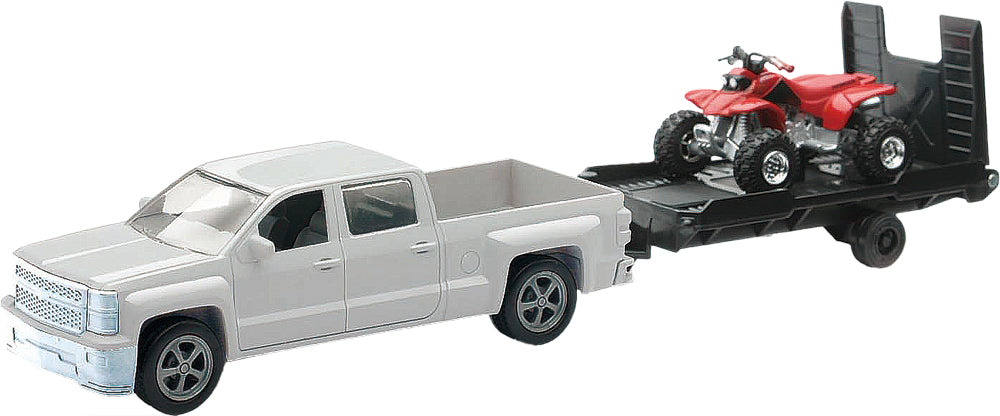 Replica 1:43 Truck/Trailer/Atv Chevy White/Atv Red