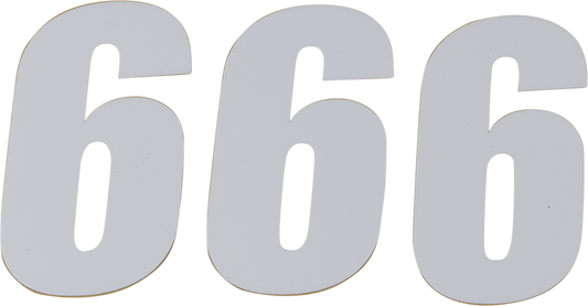 D'COR VISUALS SX Plate Number - #6 - White - 6" 45-16-6