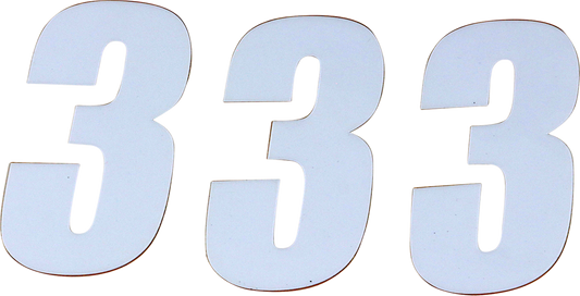 D'COR VISUALS SX Plate Number - #3 - White - 4" 45-14-3