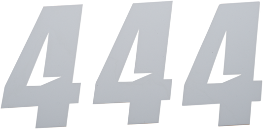 D'COR VISUALS Slash Number Plate - #4 - White - 4" 45-28-4