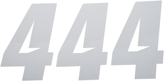 D'COR VISUALS Slash Number Plate - #4 - White - 7" 45-32-4