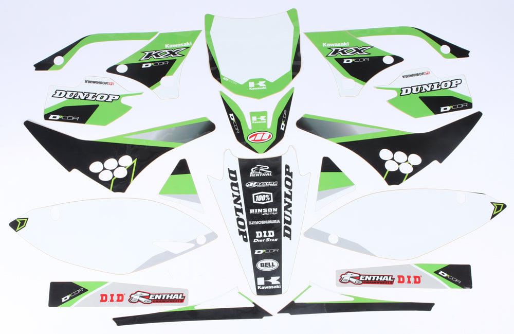 Kawasaki Raceline Graphics Complete Kit White