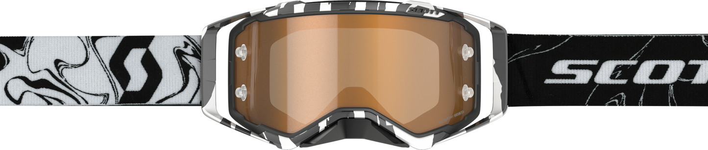 Prospect Goggle Mrbl Blk/ Wht W/Gold Chrome Amp Works