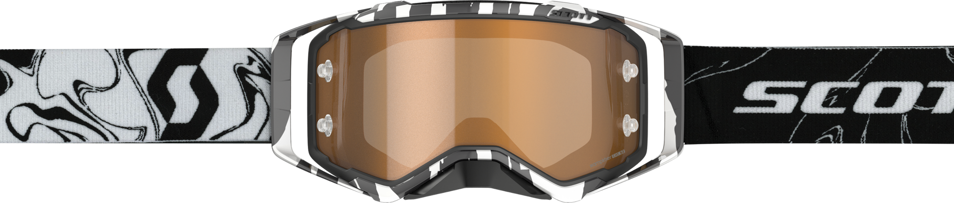 Prospect Goggle Mrbl Blk/ Wht W/Gold Chrome Amp Works