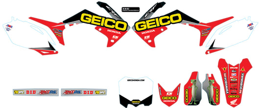 17 Geico Honda Complete Graphic Kit White