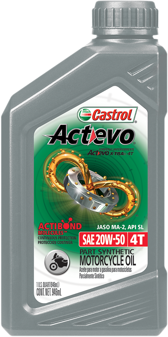 CASTROL Act Evo? Semi-Synthetic 4T Engine Oil - 20W-50 - 1 U.S. quart 15D7CF