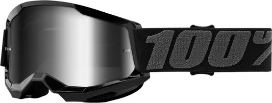 100% Youth Strata 2 Goggles - Black and Silver Mirror