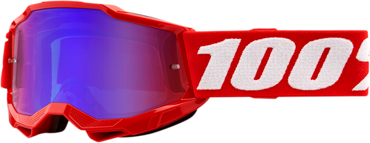 100% Youth Accuri 2 Goggles - Red - Red/Blue Mirror