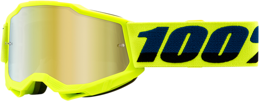 100% Youth Accuri 2 Goggles - Fluo Yellow with gold mirror