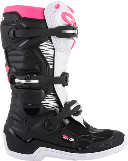 ALPINESTARS Stella Tech 3 Boots - Black/White/Pink - US 8 / EU 39 2013218-130-8