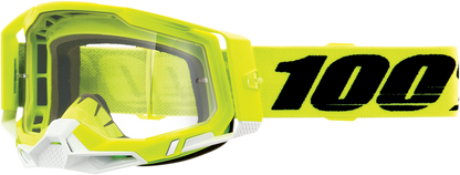 100% Racecraft 2 Goggles - Fluo Yellow - Clear 50009-00004