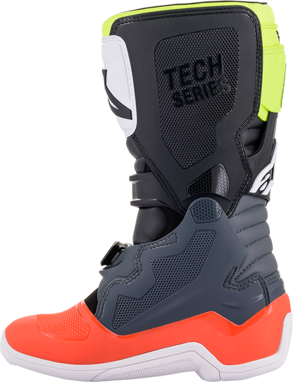 ALPINESTARS Youth Tech 7S Boots - Black/Gray/Red/White/Yellow - US 7 / EU 40.5 2015017-9058-7
