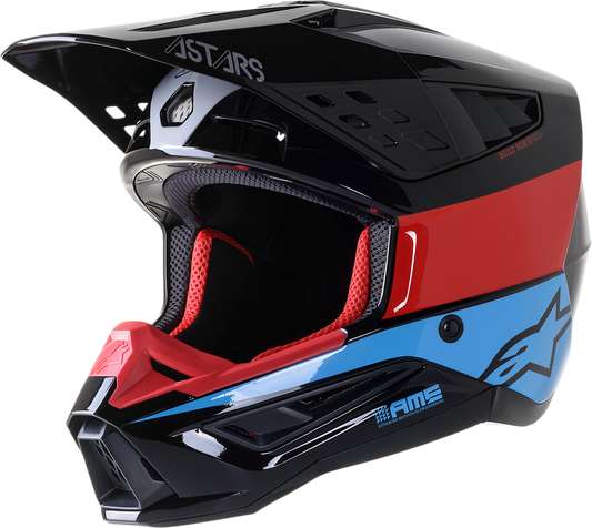 ALPINESTARS SM5 Helmet - Bond - Black/Red/Cyan - XL