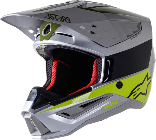 ALPINESTARS SM5 Helmet - Bond - Silver/Yellow/Green - Large 8303522-1956-LG