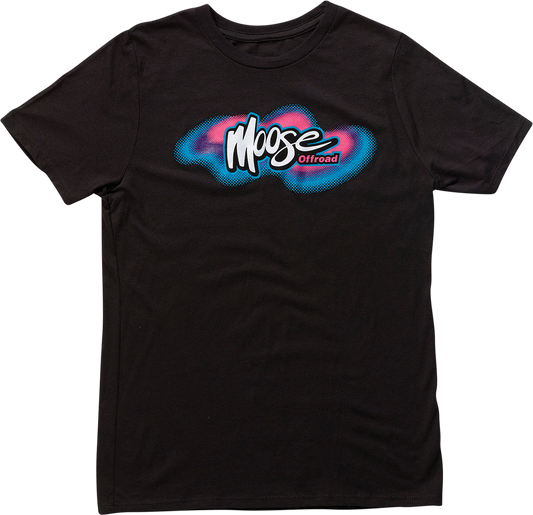 MOOSE OFFROAD Youth Retro Moose T-Shirt - Black - Large 3032-3510