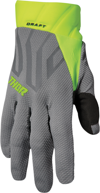 THOR Draft Gloves - Gray/Acid - Large 3330-6815