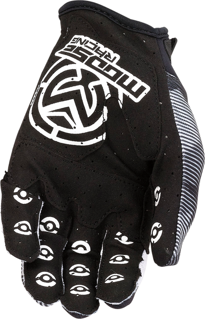 MOOSE RACING Youth MX1* Gloves - Black/White - Small 3332-1718