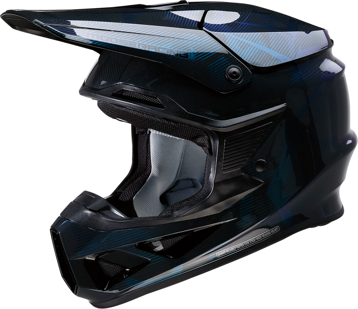 MOOSE OFFROAD F.I. Helmet - Agroid Camo - MIPS? - Iridescent Blue - XS 0110-7752