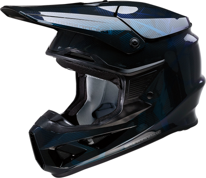 MOOSE OFFROAD F.I. Helmet - Agroid Camo - MIPS? - Iridescent Blue - XS 0110-7752