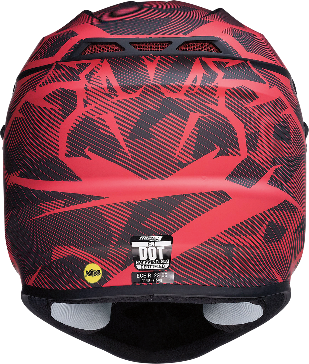 MOOSE OFFROAD F.I. Helmet - Agroid Camo - MIPS? - Red/Black - Large 0110-7762